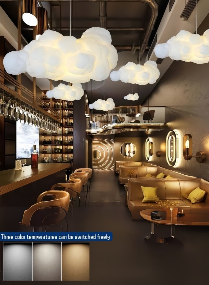 ديكور منزلي تصميم شكل سحابة إضاءة LED بيضاء ثريا 12 واط إضاءة سقف ثلاثة ألوان من الضوء مناسبة لغرفة المعيشة وغرفة النوم وغرفة الطعام - Image 2